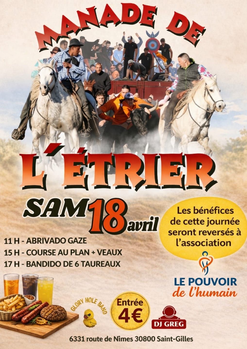Affiche Manade de l'Étrier 18 avril 2026